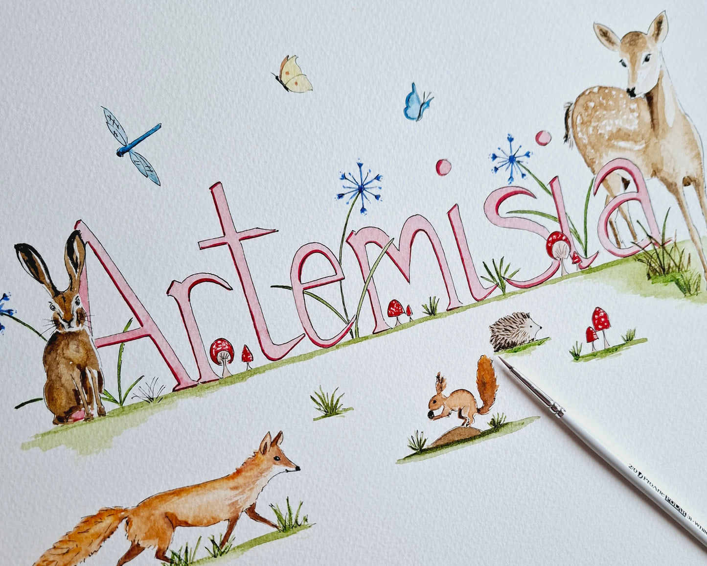 CUSTOM NAME WATERCOLOUR PAINTING
