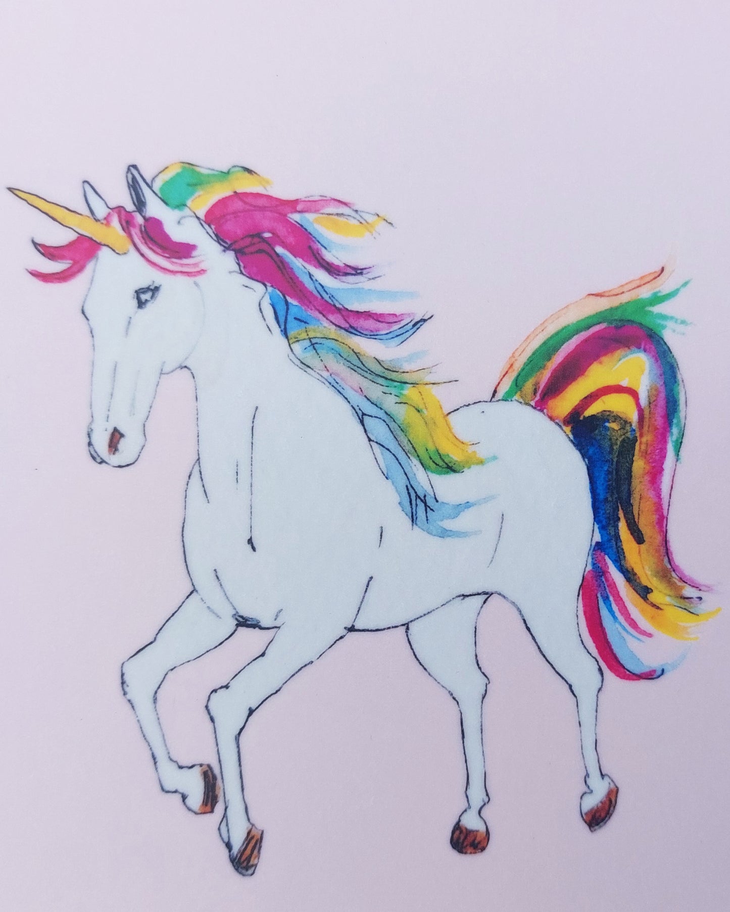 Hand-painted watercolour melamine placemat featuring various princess and unicorns, cork-backed and heat-resistant, ideal for kids' meals, made in the UK.