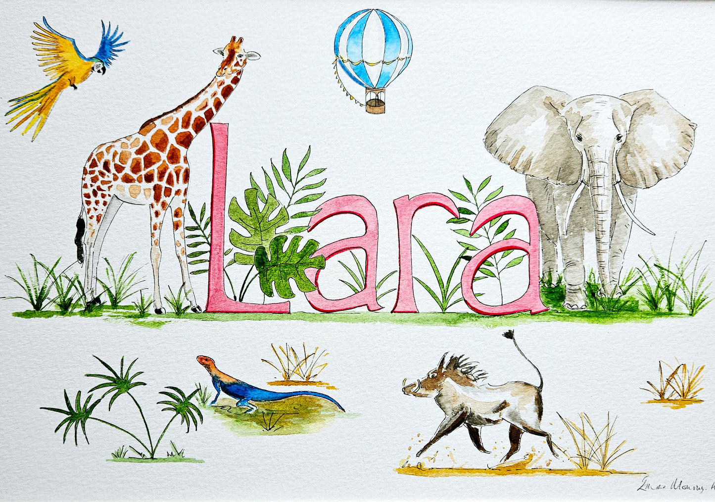 CUSTOM NAME WATERCOLOUR PAINTING
