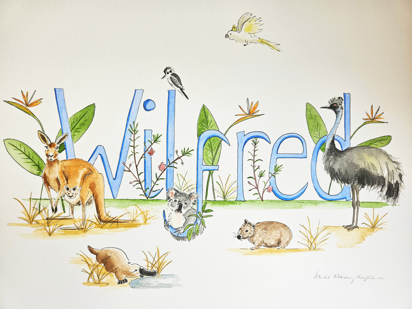 CUSTOM NAME WATERCOLOUR PAINTING