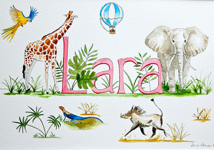 CUSTOM NAME WATERCOLOUR PAINTING